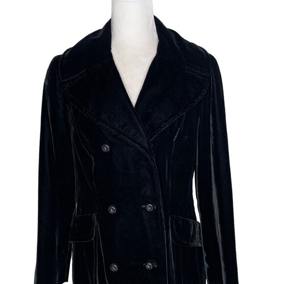 Vintage 1920s Black Velvet Opera Coat | Size M - Picture 8 of 12